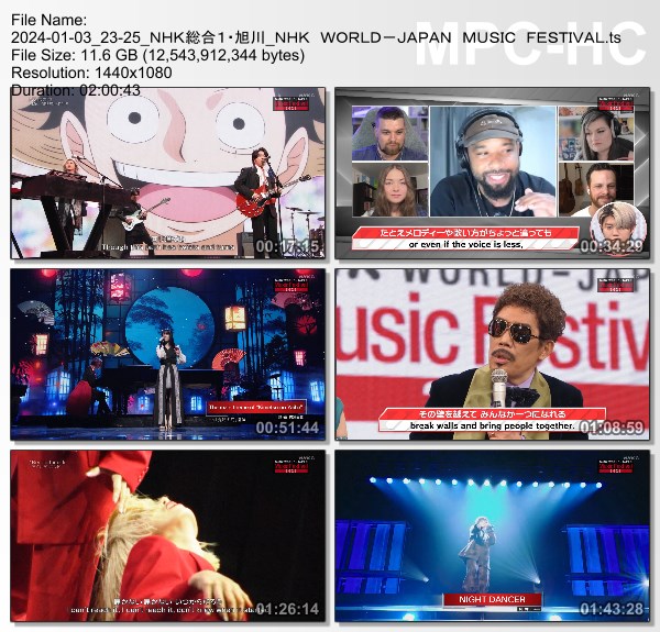 [TV-Variety] NHK WORLD-JAPAN MUSIC FESTIVAL 2023 (NHKG 2024.01.03)