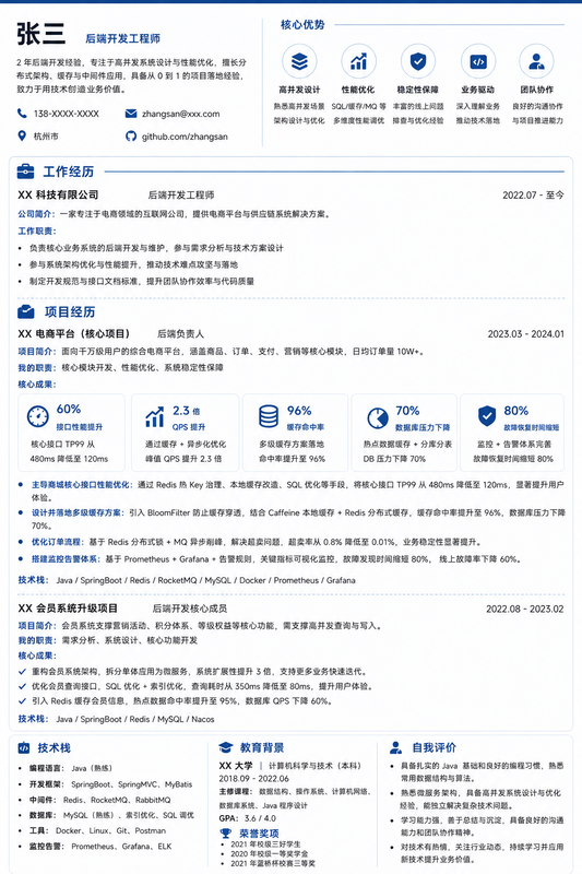 优化后简历