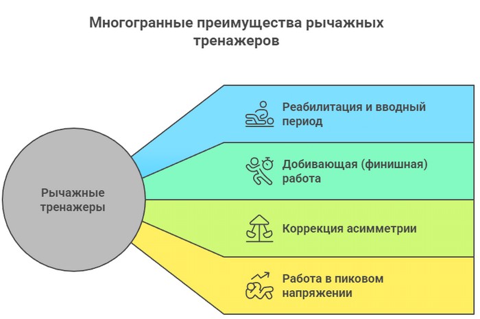 Инфографика - преимущества рычажных тренажеров