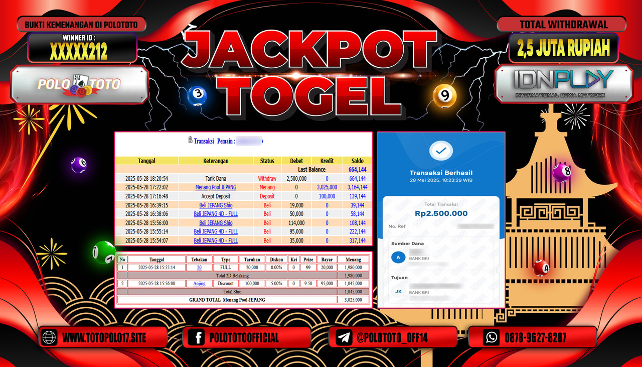 POLOTOTO JACKPOT TOGEL JAPAN POOLS Rp.2.500.000,-