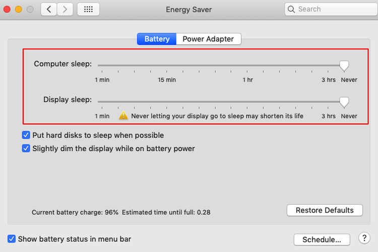 Ilustrasi cara menonaktifkan Sleep Mode di Mac.