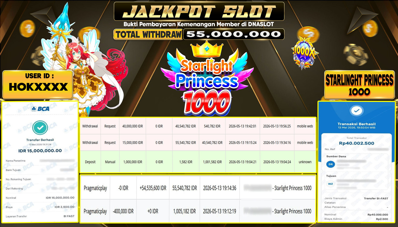 JACKPOT SLOT STARLINGHT PRINCESS 1OOO 13 MEI 2026