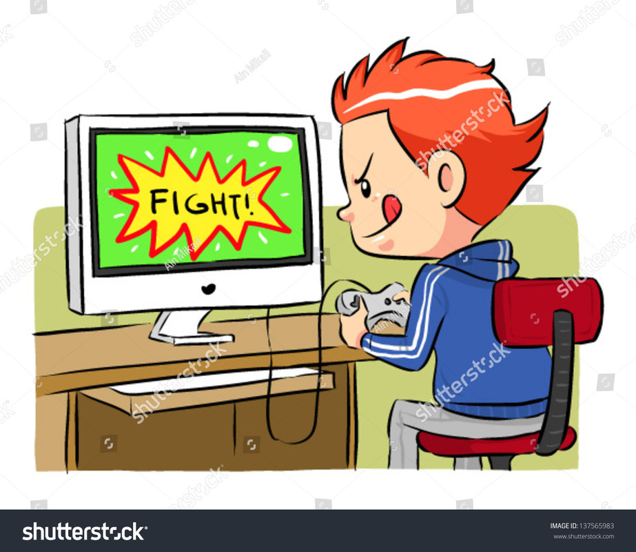 stock vector playing computer games a boy playing computer games using joystick controller
