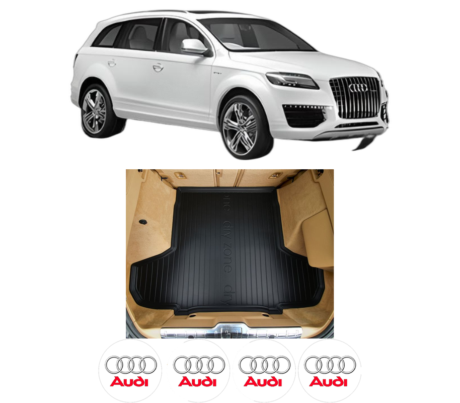 Tavita Portbagaj AUDI Q7 (4LB) din 2006-2015, Protectie Portbagaj Auto, 4x Stickere auto cu AUDI