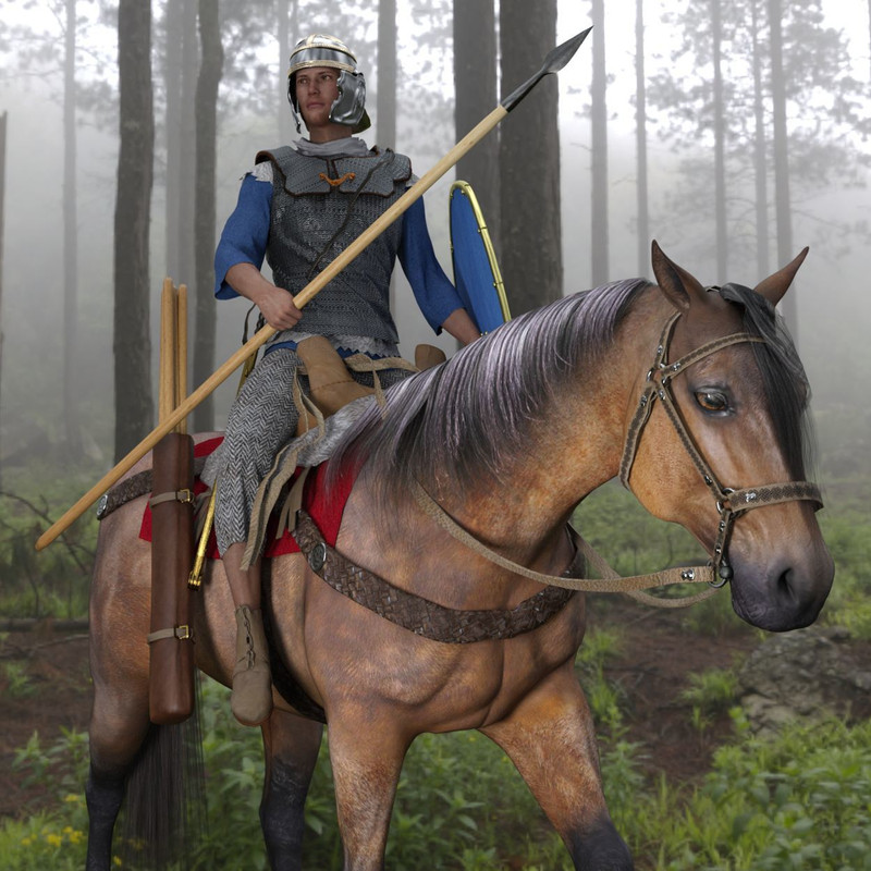 dForce Roman Cavalry for Genesis 8 Male and Daz Horse 2