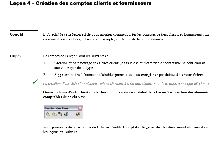 comptes clients et fournisseurs