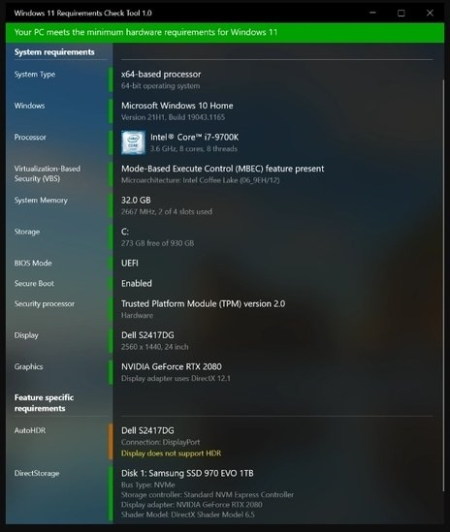 Windows 11 Requirements Check Tool 1.3.0 Windows 11 Requirements Check Tool 1.3.0