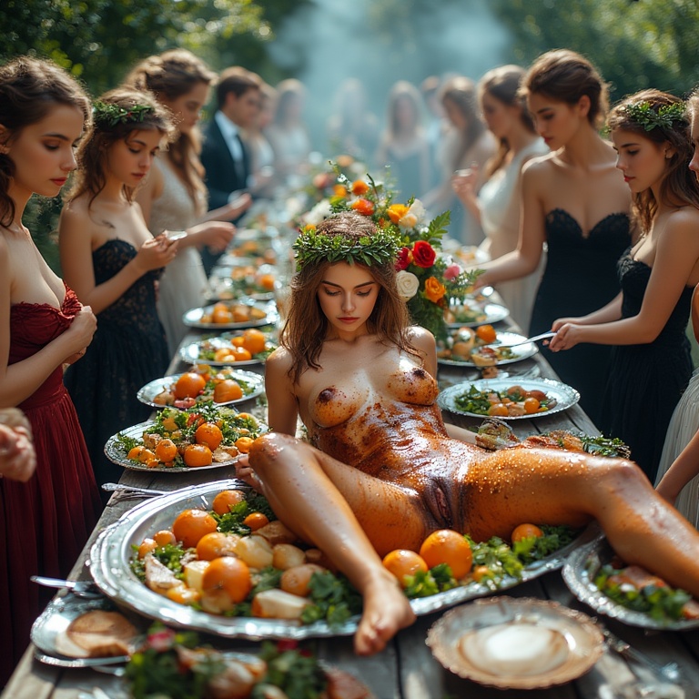 Garden wedding w served Brownhair Serie B 0 81