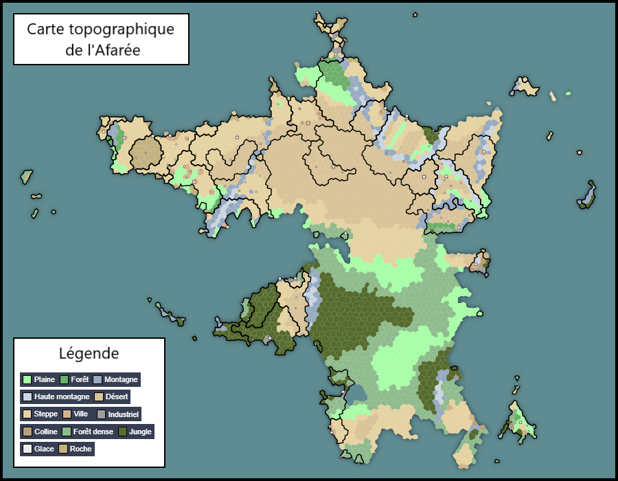 Carte topographique de l'Afarée Carte topographique de l'Afarée