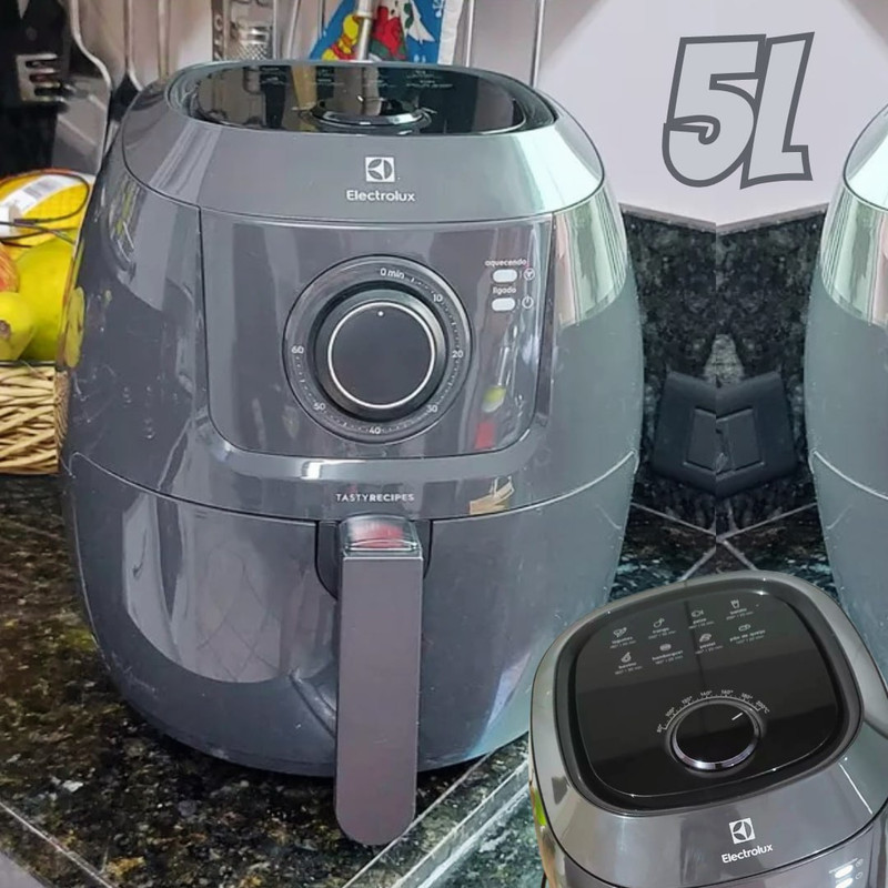 Fritadeira Elétrica sem Óleo/Air Fryer Electrolux – Family Efficient EAF50 Grafite 5L com Timer Fritadeira Elétrica sem Óleo/Air Fryer Electrolux – Family Efficient EAF50 Grafite 5L com Timer