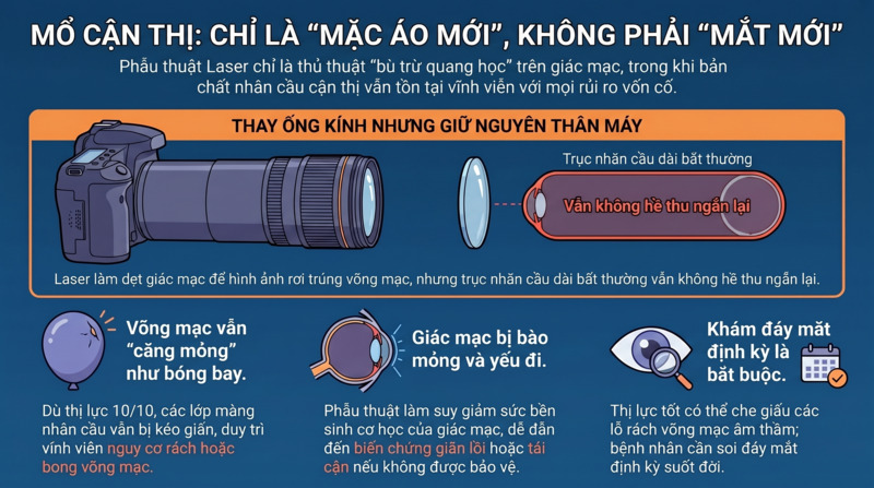 1.2. Phẫu thuật khúc xạ có chữa khỏi hoàn toàn cận thị không?