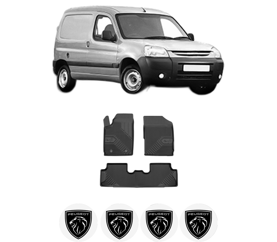 Set covorase presuri PEUGEOT PARTNER Box Body/MPV din 2008-2016, auto, din cauciuc thermoplastic, 4 Stickere auto cu PEUGEOT