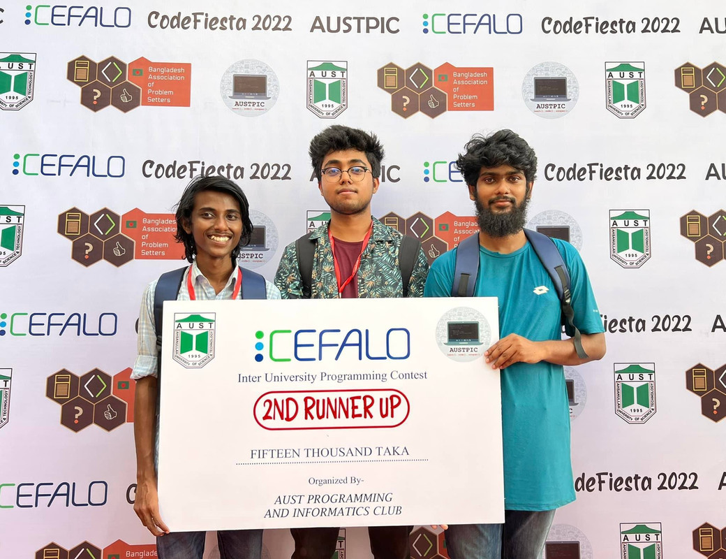 2nd runner-up position in AUST IUPC and RUET CSE Fest 2k22
