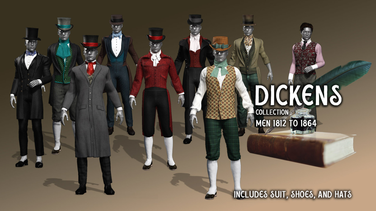 [reallusion-avatar-cloth-shoes] Dickens Men Collection