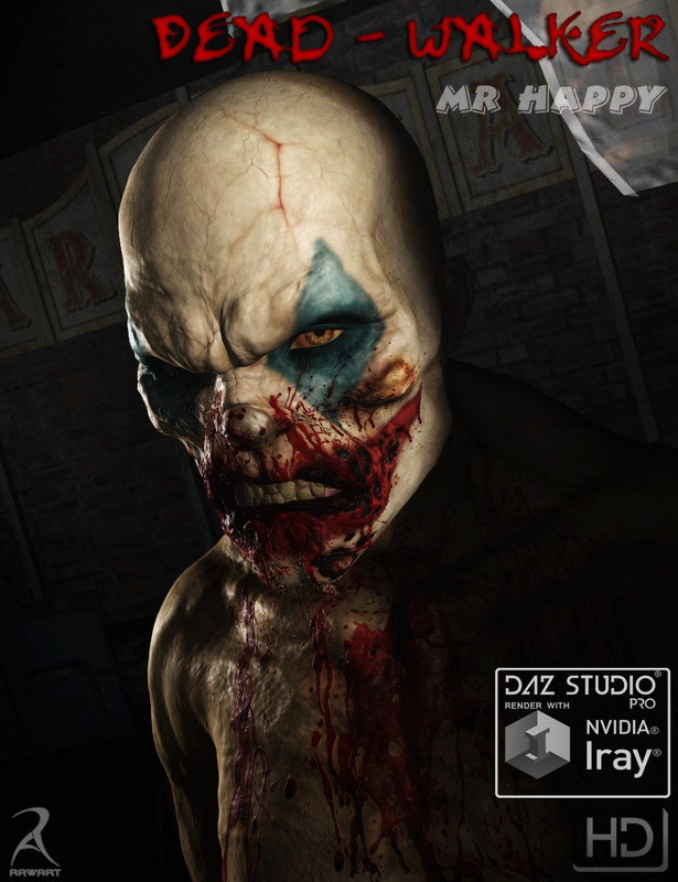 Dead Walker - Mr Happy HD [converted and updated to Iray for DAZ Studio 4.9]