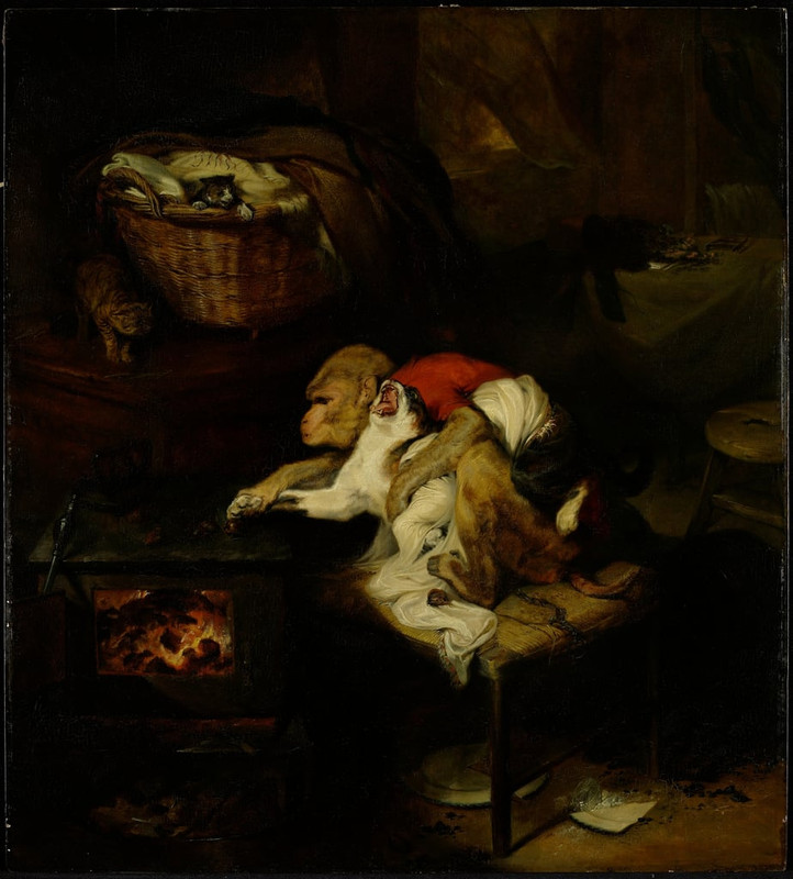 1-Edwin_Landseer_-_The_Cats_Paw_c1824_(see_488149_for_study)_-_(MeisterDrucke-109719)