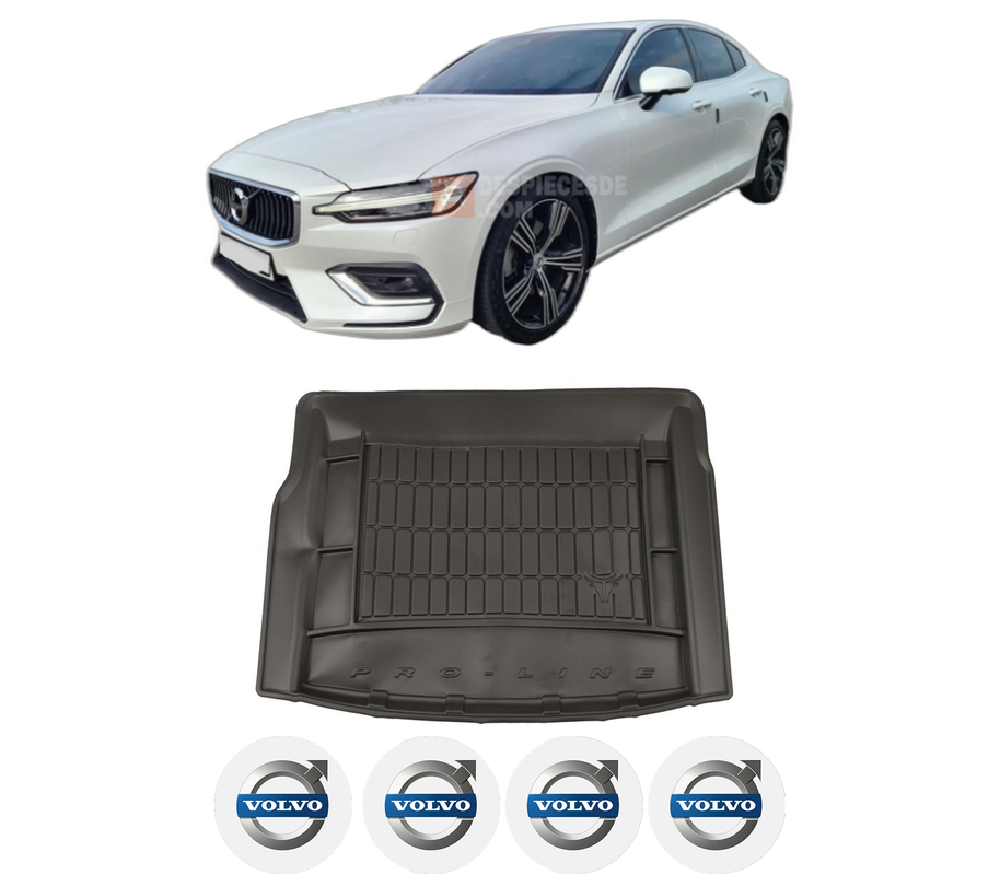 Tavita Portbagaj VOLVO S60 III (224) din 2019-2021, Protectie Portbagaj Auto, 4x Stickere auto cu VOLVO