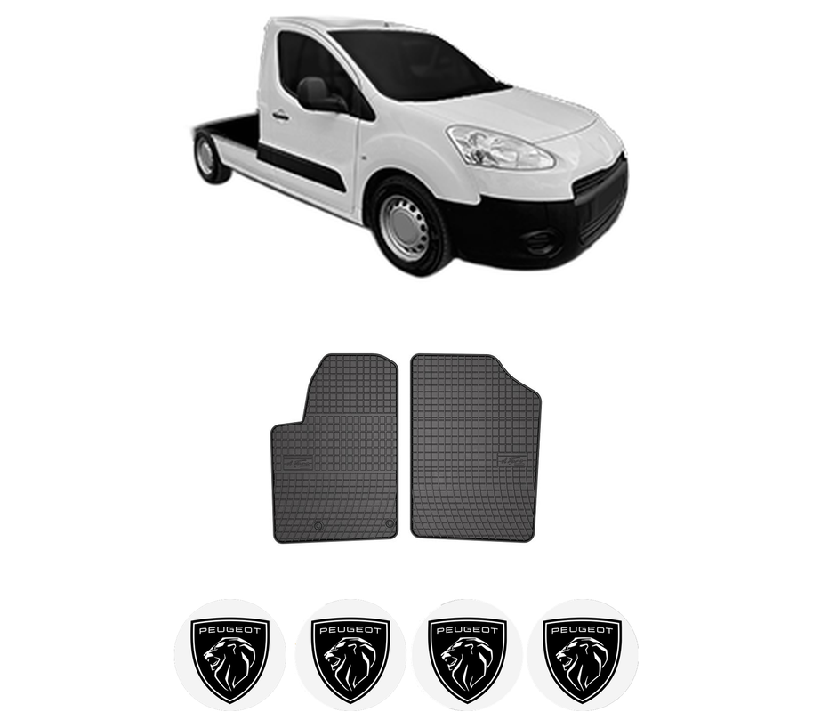 Set covorase presuri PEUGEOT PARTNER Platform/Chassis din 2009-2015, auto, din cauciuc thermoplastic, 4 Stickere auto cu PEUGEOT