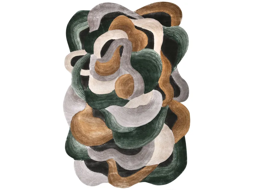 Brushstroke Viscose Wool Carpet Rug