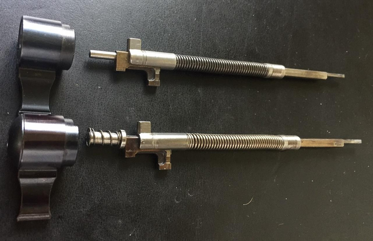 The two different firing pins for the 1400 series 54 rifles | Rimfire  Central Firearm Forum