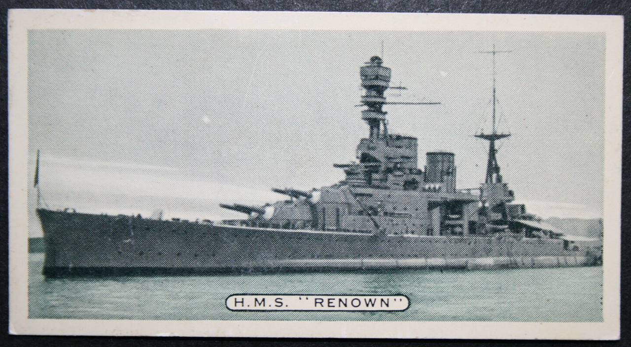 HMS RENOWN Battle Cruiser Vintage 1930's Photo Card OC23M