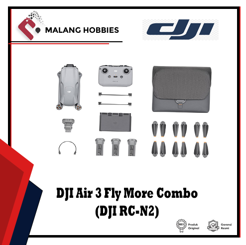 jual DJI Air 3 Fly More Combo (DJI RC-N2) - Camera Drone dji air 3 combo harga spesifikasi