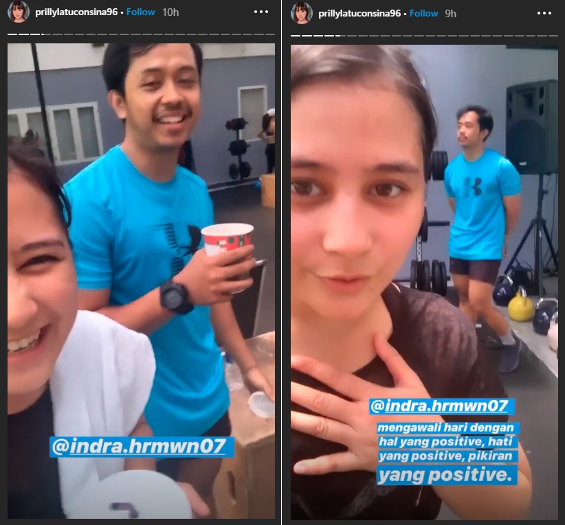 Prilly di salah satu pusat kebugaran