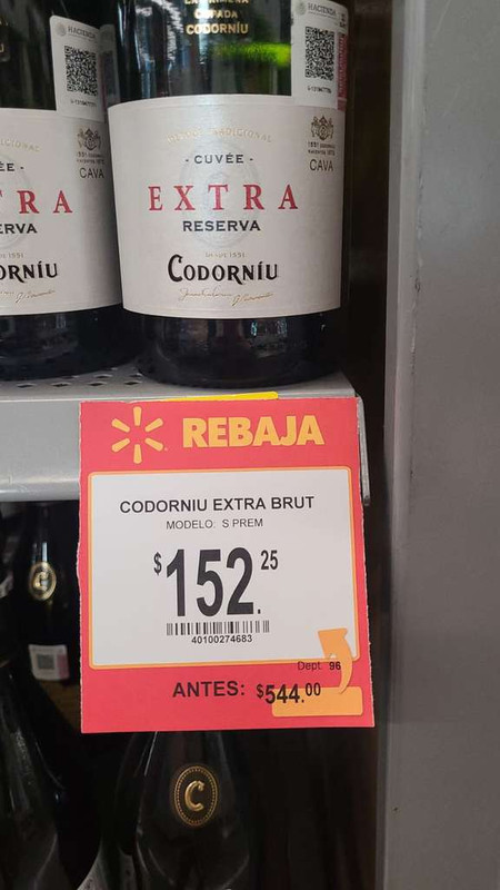 Walmart Express: Vino Espumoso Codorniu Extra Brut 