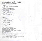 Dragan Zivkovic Krka 1993 - Kako da ostanem miran Zadnja