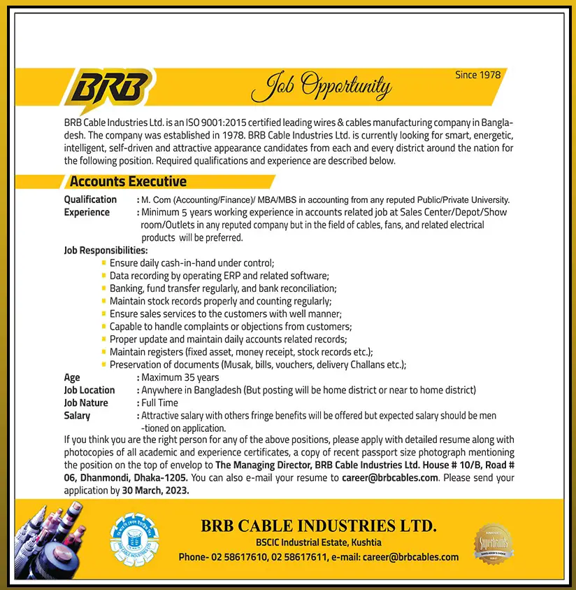 BRB Cable Job Circular 2023
