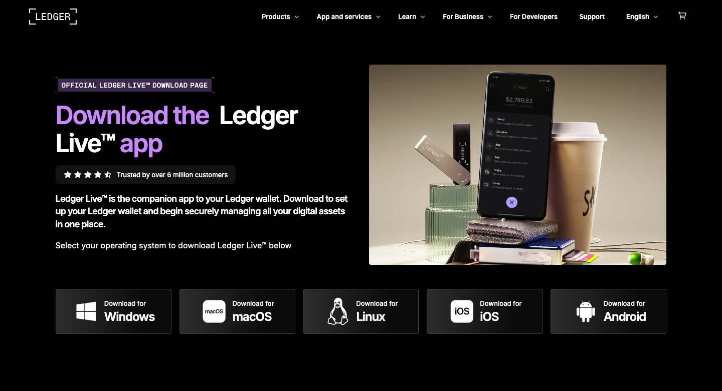 Ledger.com/Start Screenshot