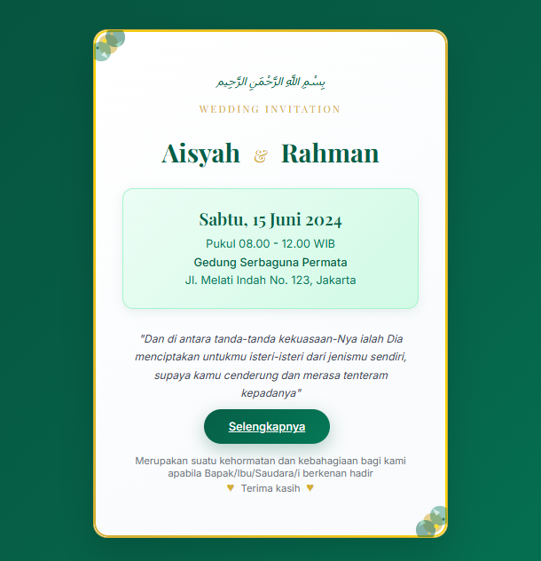 Template Undangan Pernikahan Mobile Friendly