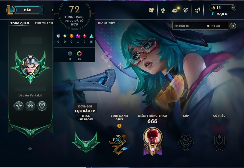 Acc LMHT # - Khung Lục Bảo