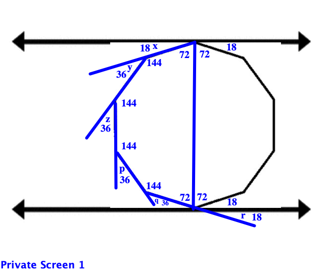 decagon and parallel lines
