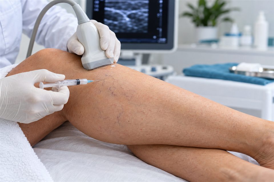 Escleroterapia com espuma guiada por ultrassom