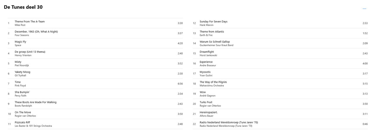 tunes back 30