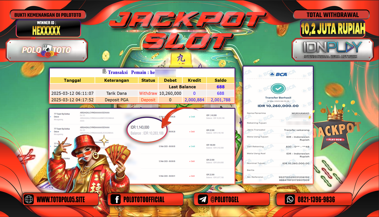 POLOTOTO JACKPOT SLOT 777 SUPER BIG BUILDUP DELUXE Rp.10.260.000,-