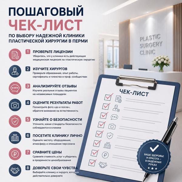 чек лист по выбору клиники по пластической хирургии