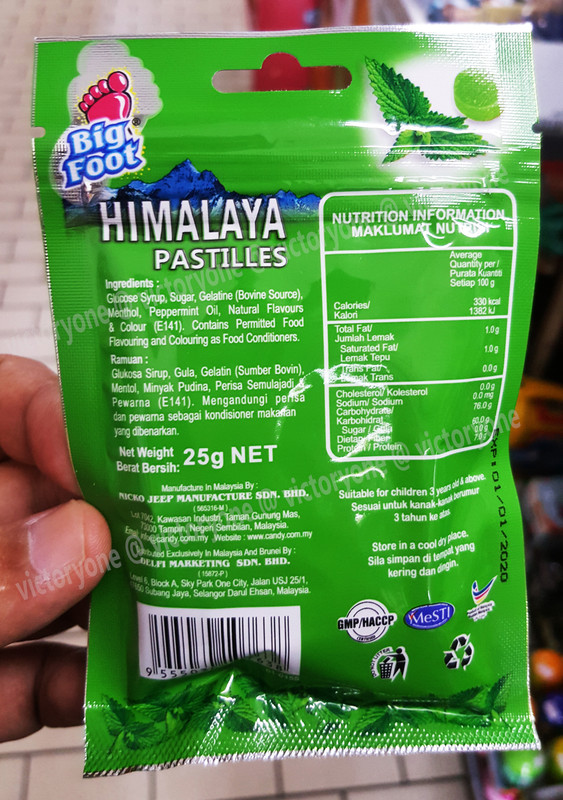 Cold Flu Throat Soothing Pastilles Himalaya Peppermint Candy 25g x