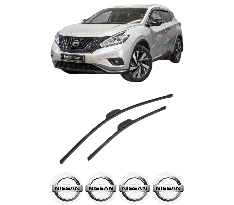 Set stergatoare auto NISSAN MURANO III (Z52_) din 2016, pentru parbriz auto, 2 bucati, Bosch Aerotwin Retrofit, din cauciuc siliconat rezistent, 4 Stickere Auto NISSAN