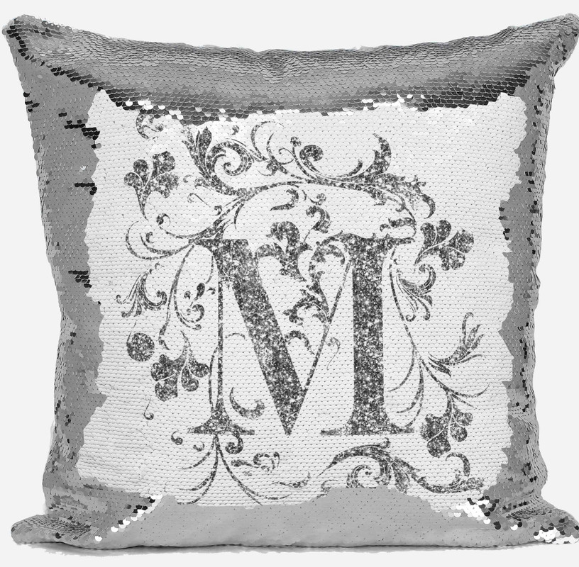 silver sequin cushions