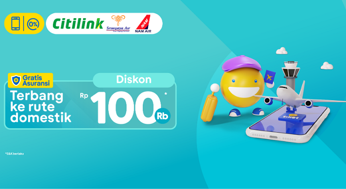 Diskon tiket pesawat domestik dari Tiket.com