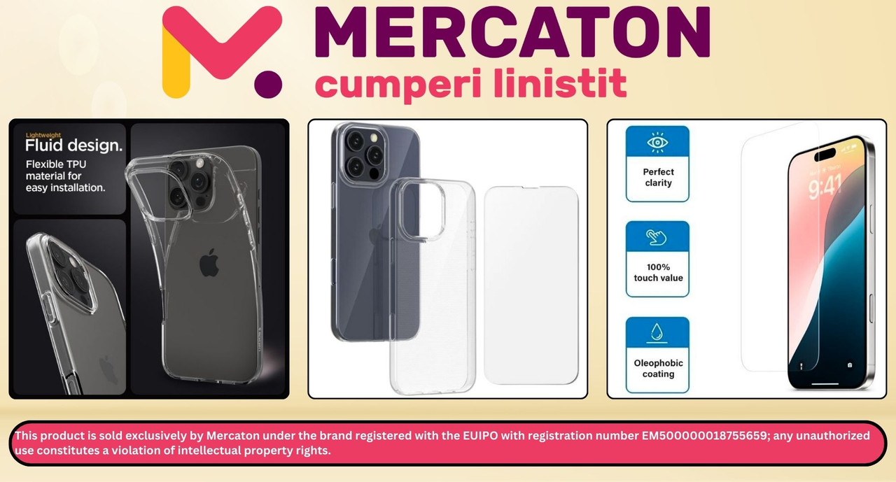 Husa si folie de protectie iPhone 16 Pro Max