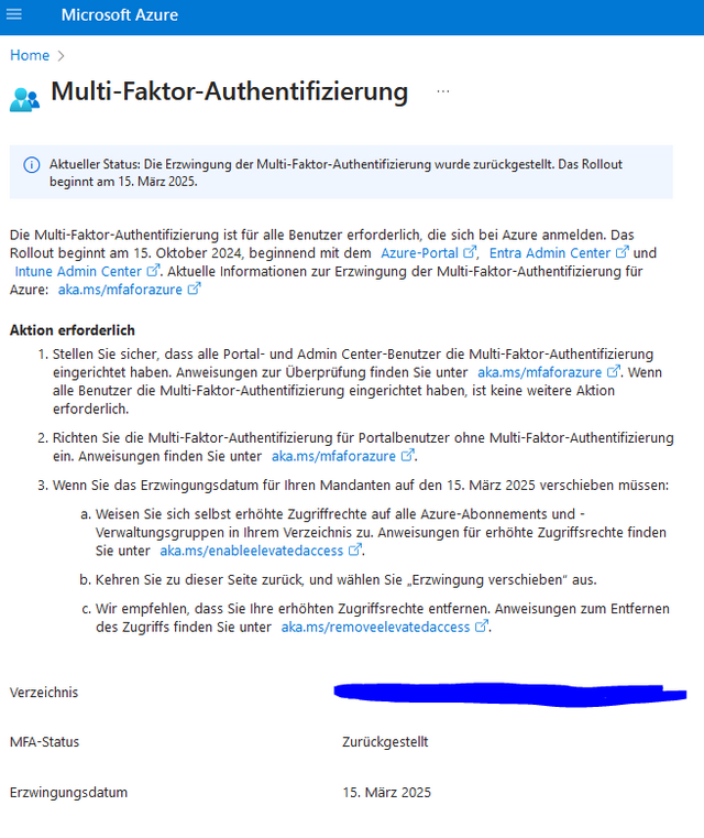 MFA in Azure verschieben