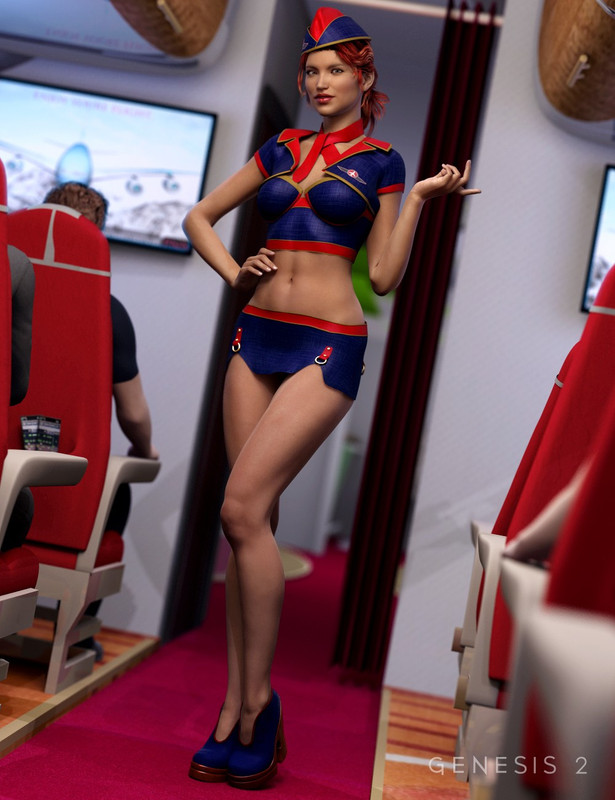 00 daz3d sexy stewardess for genesis 2 female s 1