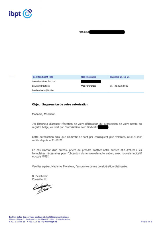 Certificado baja estación radio