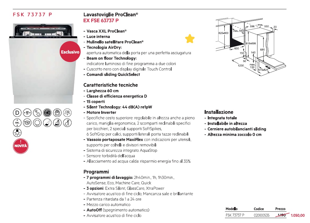 lavastoviglie AEG - FSK73737P