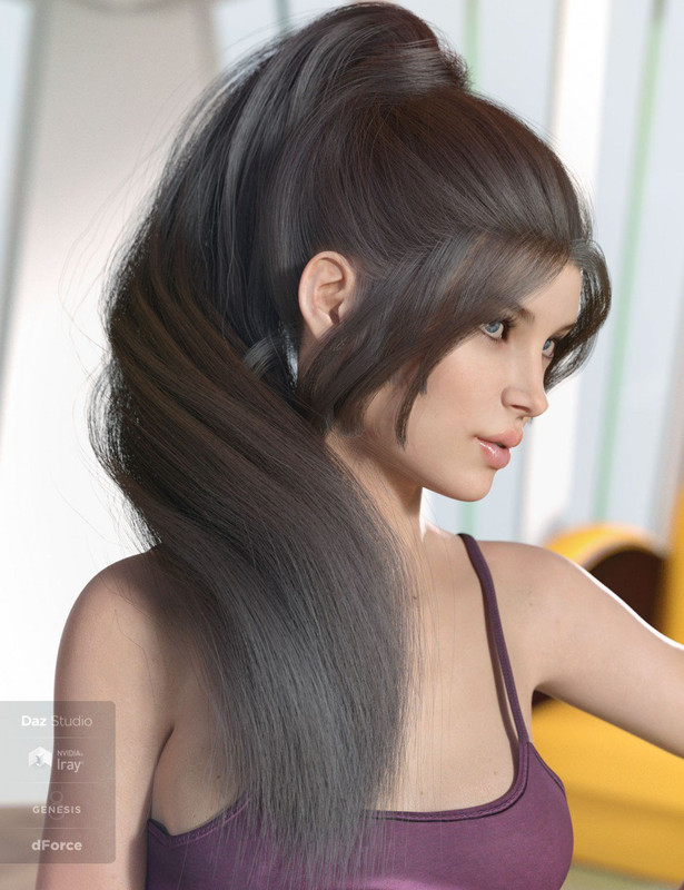 dforce lea hair for genesis 3 and 8 femaless 00 main daz3d