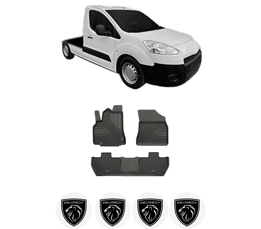 Set covorase presuri PEUGEOT PARTNER Platform/Chassis din 2009-2015, auto, din cauciuc thermoplastic, 4 Stickere auto cu PEUGEOT