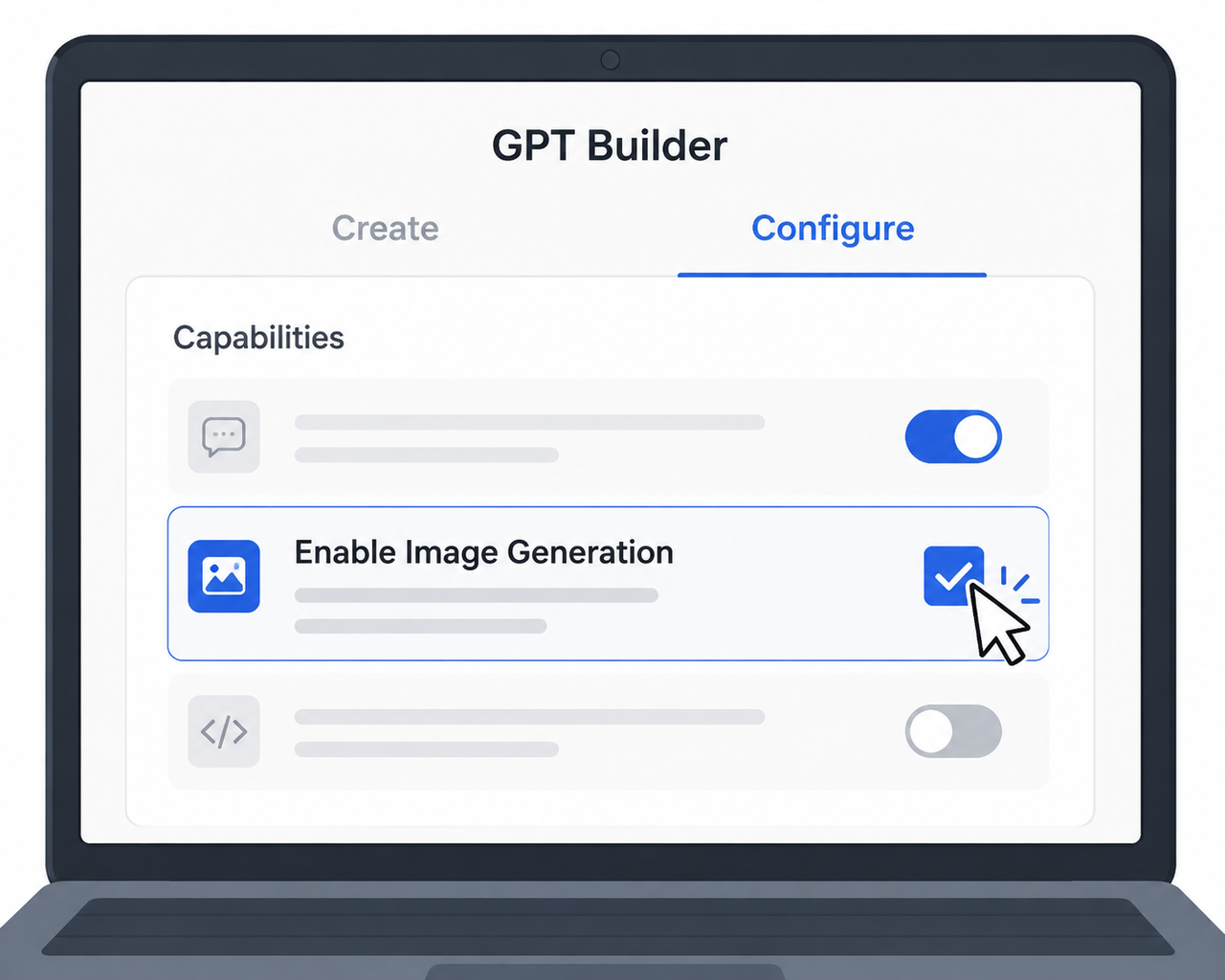ChatGPT custom GPT image generation not working Configure tab